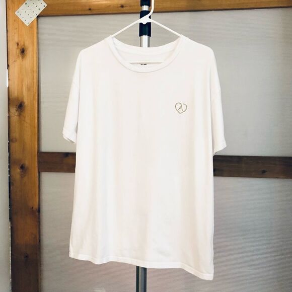 ARITZIA White Thank You Short Sleeve Tshirt / Sz 1X - Picture 2 of 7